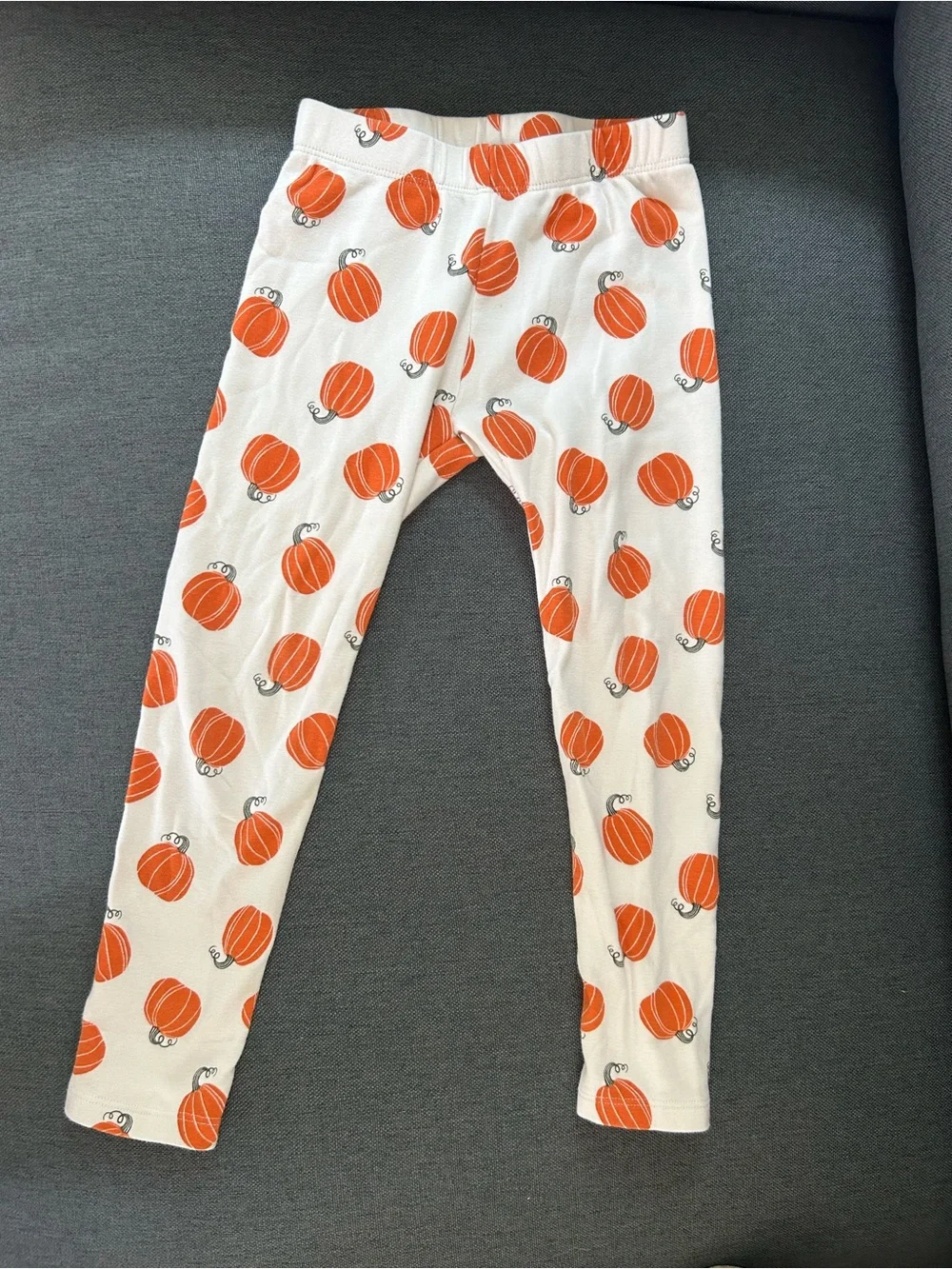 Gymboree Cream Leggings with Orange Pumpkin Print